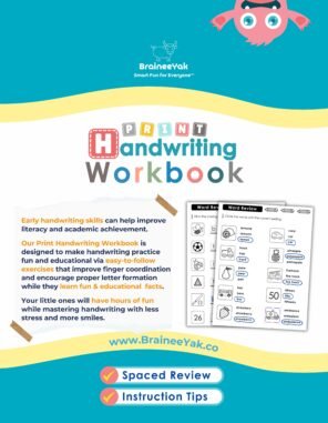 Print Handwriting Workbook: A Fun Trace & Learn Practice Book to Quickly Improve Penmanship with Fun Facts and Silly Sentences - Image 4